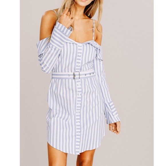 Striped Shirt Dress - Picture 3 of 8